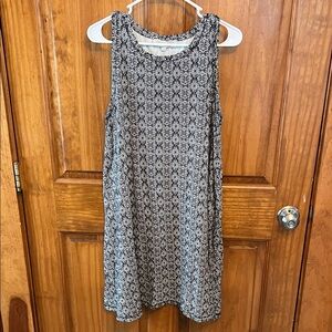 LOFT Black and White Geometric Dress